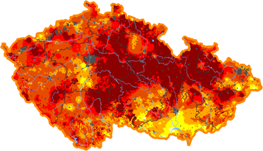 Intenzita sucha - 9. červenec 2023