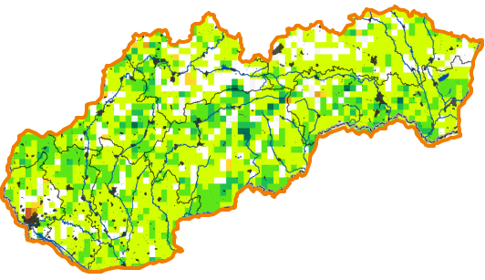 Mapy - Dopady sucha na vegetáciu