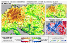 Dopady na vegetaci - Evropa - 9. září 2018