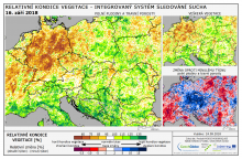 Dopady na vegetaci - Evropa - 16. září 2018