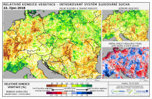 Dopady na vegetaci - Evropa - 22. říjen 2018