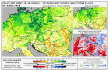 Dopady na vegetaci - Evropa - 7. duben 2019