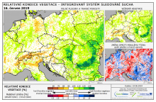 Dopady na vegetaci - Evropa - 16. červen 2019