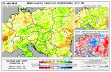 Dopady na vegetaci - Evropa - 1. září 2019