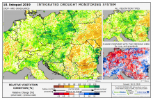 Dopady na vegetaci - Evropa - 10. listopad 2019