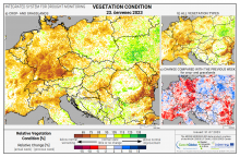 Dopady na vegetaci - Evropa - 23. červenec 2023