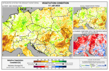 Dopady na vegetaci - Evropa - 17. září 2023