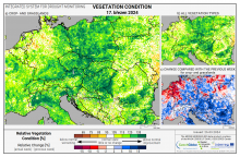 Dopady na vegetaci - Evropa - 17. březen 2024