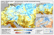 Index půdní vláhy - Evropa - 10. září 2017