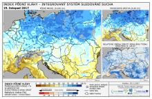 Index půdní vláhy - Evropa - 19. listopad 2017