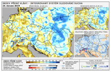 Index půdní vláhy - Evropa - 23. červen 2019