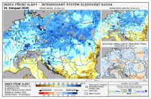 Index půdní vláhy - Evropa - 15. listopad 2020