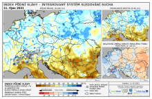 Index půdní vláhy - Evropa - 10. říjen 2021