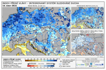 Index půdní vláhy - Evropa - 13. únor 2022