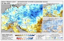 Index půdní vláhy - Evropa - 9. říjen 2022