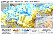 Index půdní vláhy - Evropa - 22. říjen 2023
