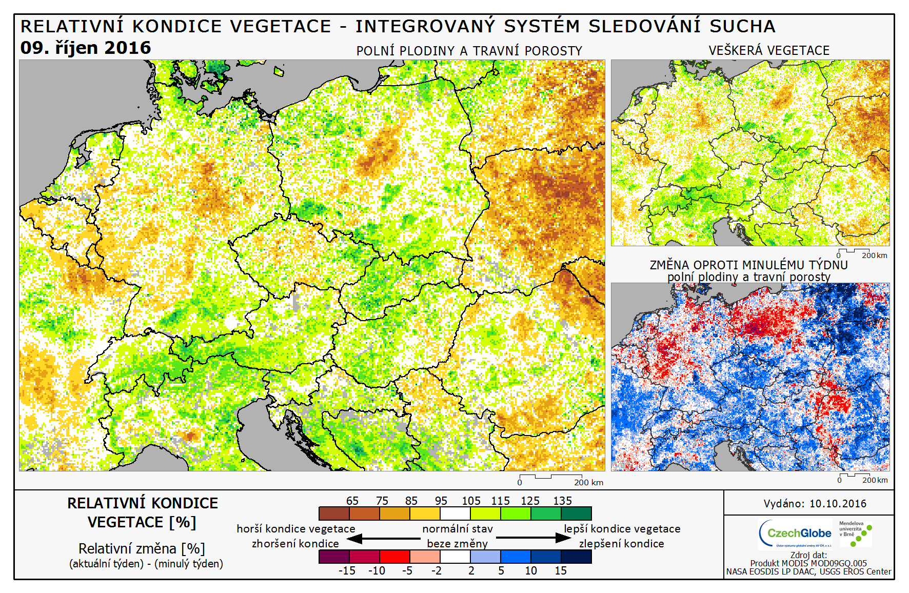 Dopady na vegetaci - Evropa